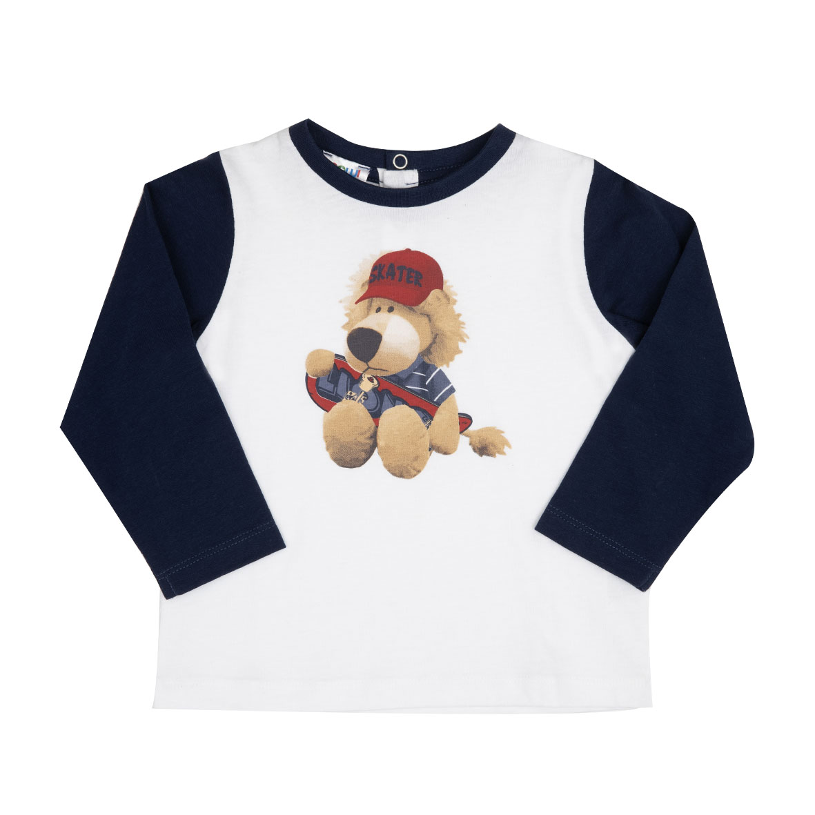 T-shirt bimbo bianco/blu leone - Mawi