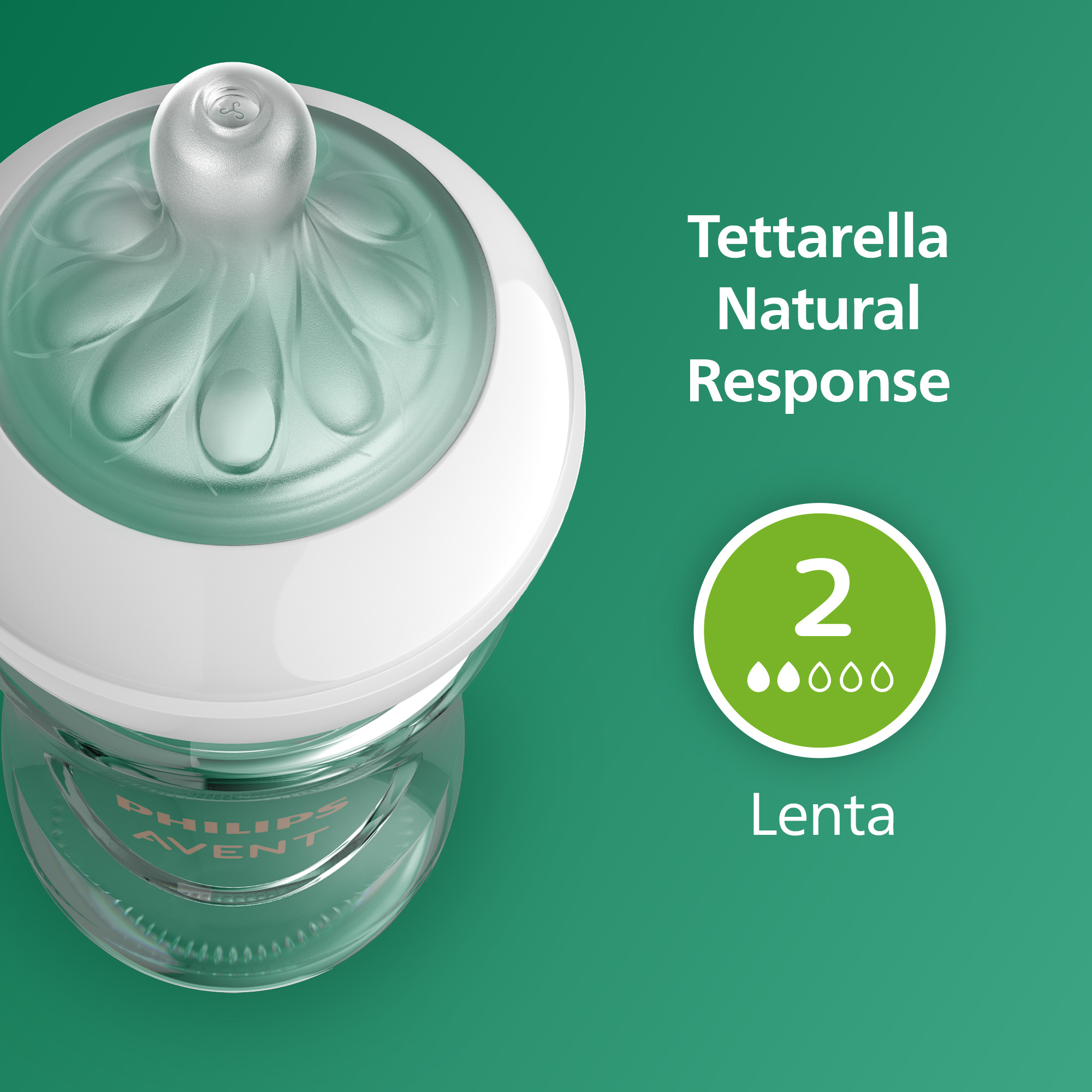 Biberon natural response in vetro 120 ml, con tettarella flusso 2 (lento). età consigliata: 0-3m. biberon 1 pz: scy930/01 - philips avent - Avent