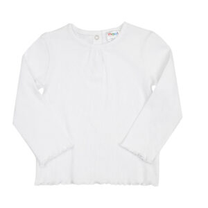 T-shirt manica lunga costina bimba bianca - Mawi