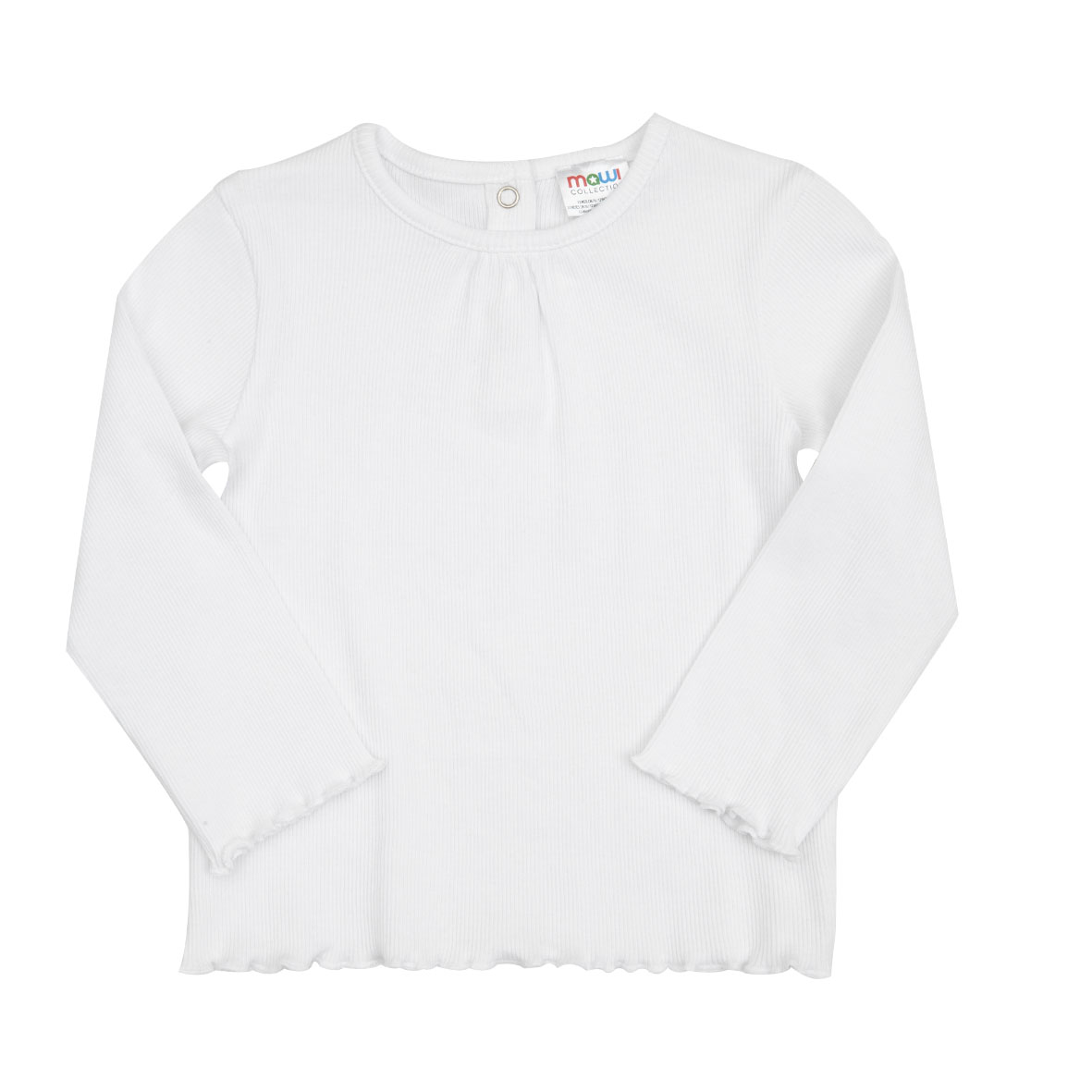T-shirt manica lunga costina bimba bianca - Mawi