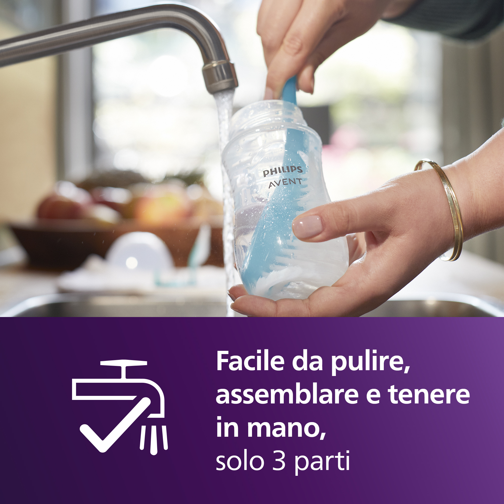 Biberon natural response 330 ml, con tettarella flusso 4 (veloce). età consigliata: 6m+. biberon 1 pz: scy906/01 - philips avent - Avent
