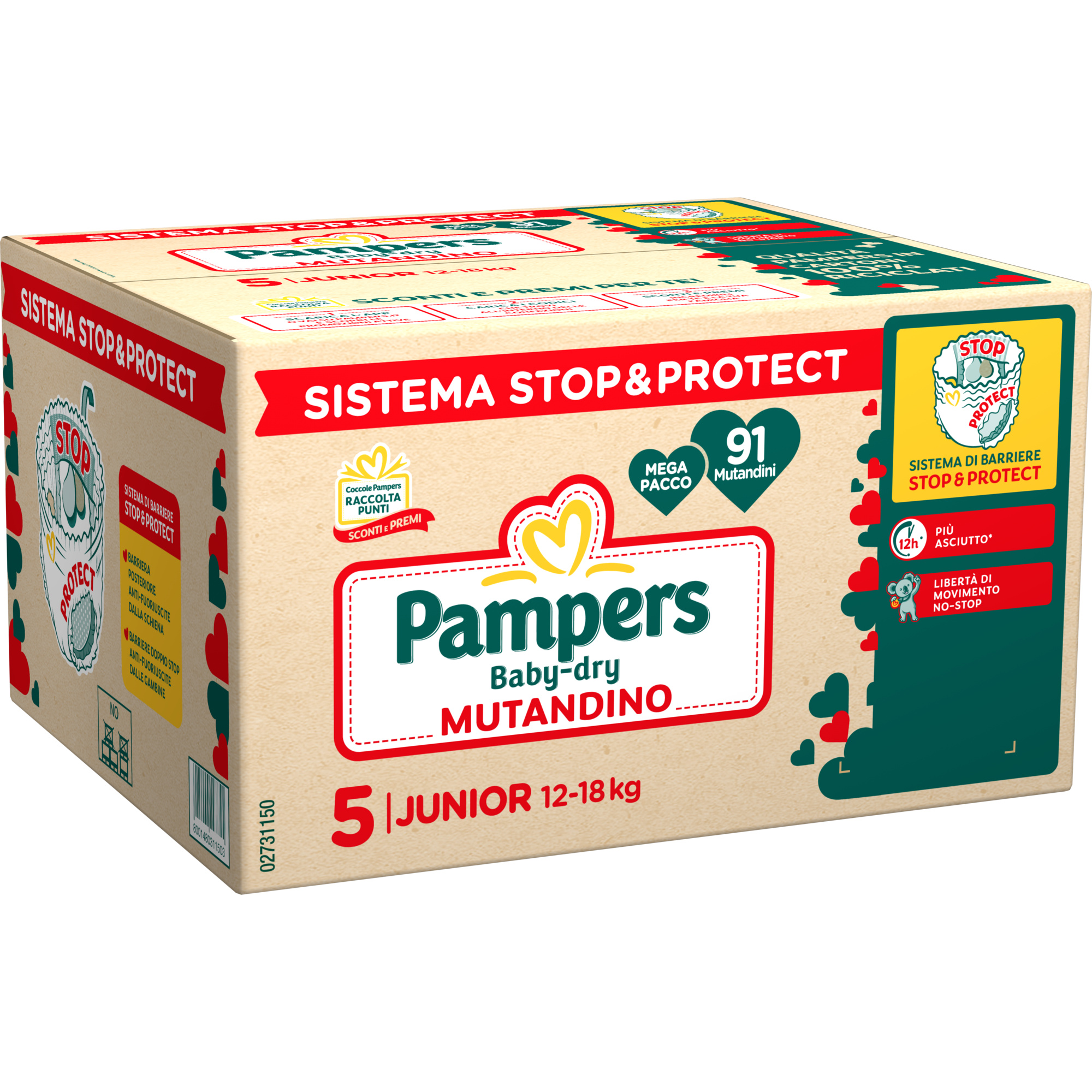 Pampers baby dry mut mega junior x91 - PAMPERS