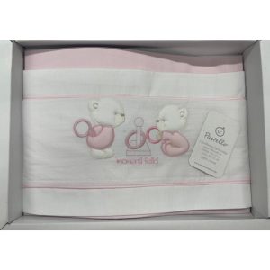 Lenz.max.culla 3 pz ricami - PASTELLO