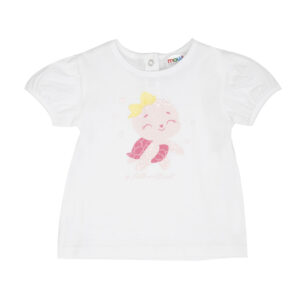 T-shirt jersey bimba bianca stampata - Mawi