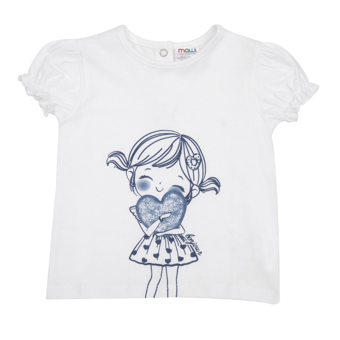 T-shirt jersey bimba bianca stampa bimba - Mawi
